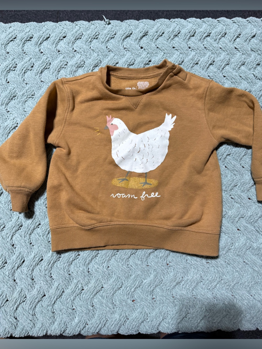 Little Co. Kids' Brown 'Roam Free' Chicken Sweatshirt 24m